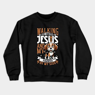 Jesus and dog - Harrier Crewneck Sweatshirt